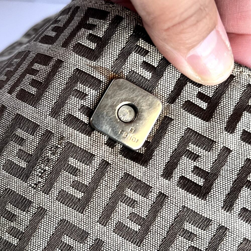 Fendi Tan and Brown Zucca Canvas Shoulder Hobo Tote Bag - Picture 10 of 15